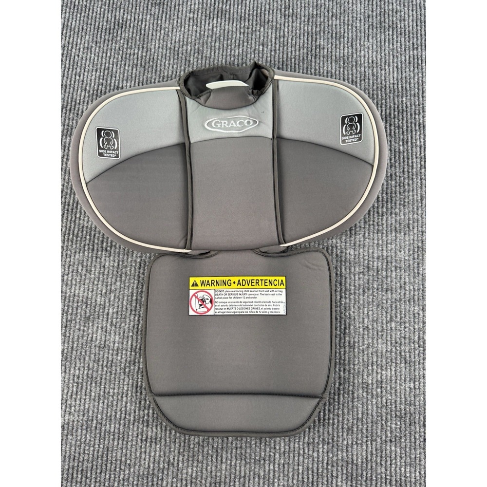 Graco Extend2Fit Car Seat Back Fabric Pad Replacement Gray Used Washed